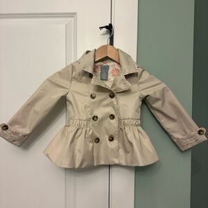 Tahari Kids Cream Double-Breasted Pea/ trench Coat 2T